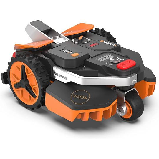 Worx – Robot Tondeuse connecté – LANDROID Vision – 600 m² – WR206E.1 (sans Installation de Fil périphérique, évite Obstacles, tond près des Bordures,