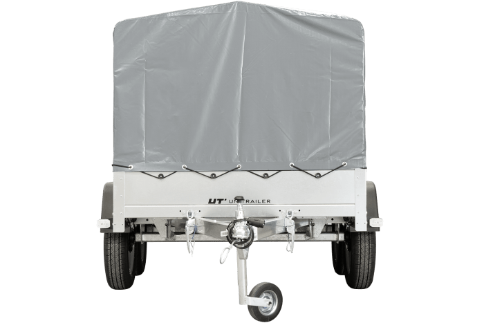 REMORQUE DOUBLE ESSIEUX UNITRAILER 264/2 KIPP AVEC ROUE JOCKEY, ARCEAU ET bâche GRISE – Image 7