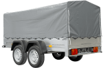 REMORQUE DOUBLE ESSIEUX UNITRAILER 264/2 KIPP AVEC ROUE JOCKEY, ARCEAU ET bâche GRISE – Image 11