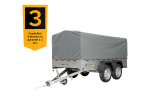 REMORQUE DOUBLE ESSIEUX UNITRAILER 264/2 KIPP AVEC ROUE JOCKEY, ARCEAU ET bâche GRISE – Image 5