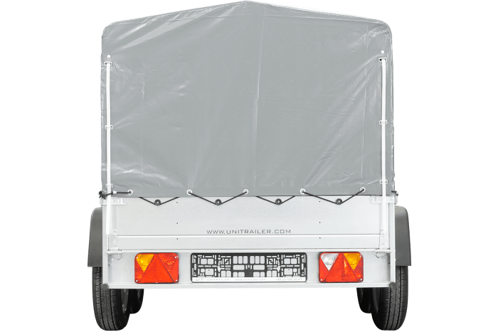 REMORQUE DOUBLE ESSIEUX UNITRAILER 264/2 KIPP AVEC ROUE JOCKEY, ARCEAU ET bâche GRISE – Image 15
