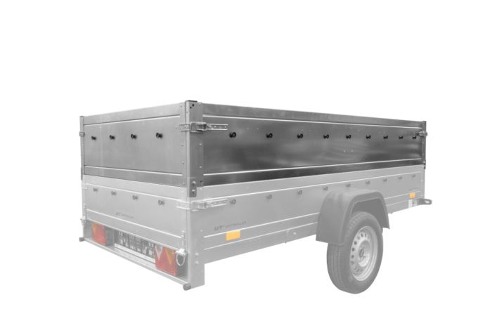 REMORQUE DOUBLE ESSIEUX UNITRAILER 264/2 KIPP AVEC ROUE JOCKEY, ARCEAU ET bâche GRISE – Image 61