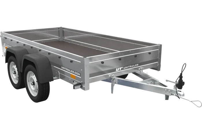 REMORQUE DOUBLE ESSIEUX UNITRAILER 264/2 KIPP AVEC ROUE JOCKEY, ARCEAU ET bâche GRISE – Image 22